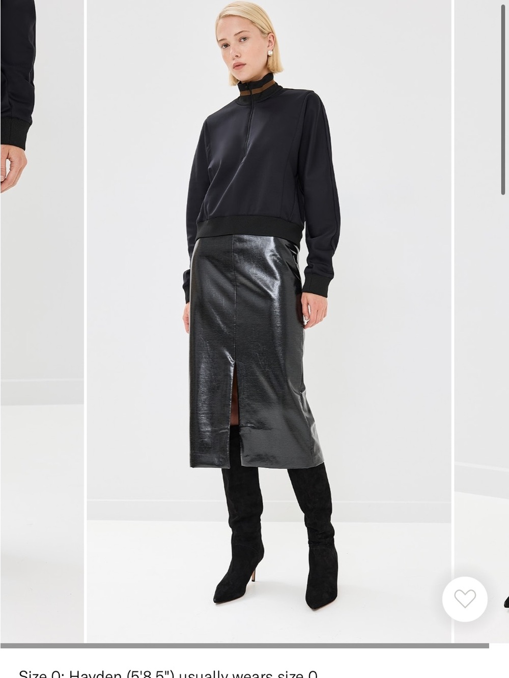 Glossed Jersey Pencil Skirt